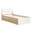 Luxueux cadre de lit simple avec aspect blanc ultrabrillant et lit gigogne pratique en chêne pour chambre à coucher-2028791262