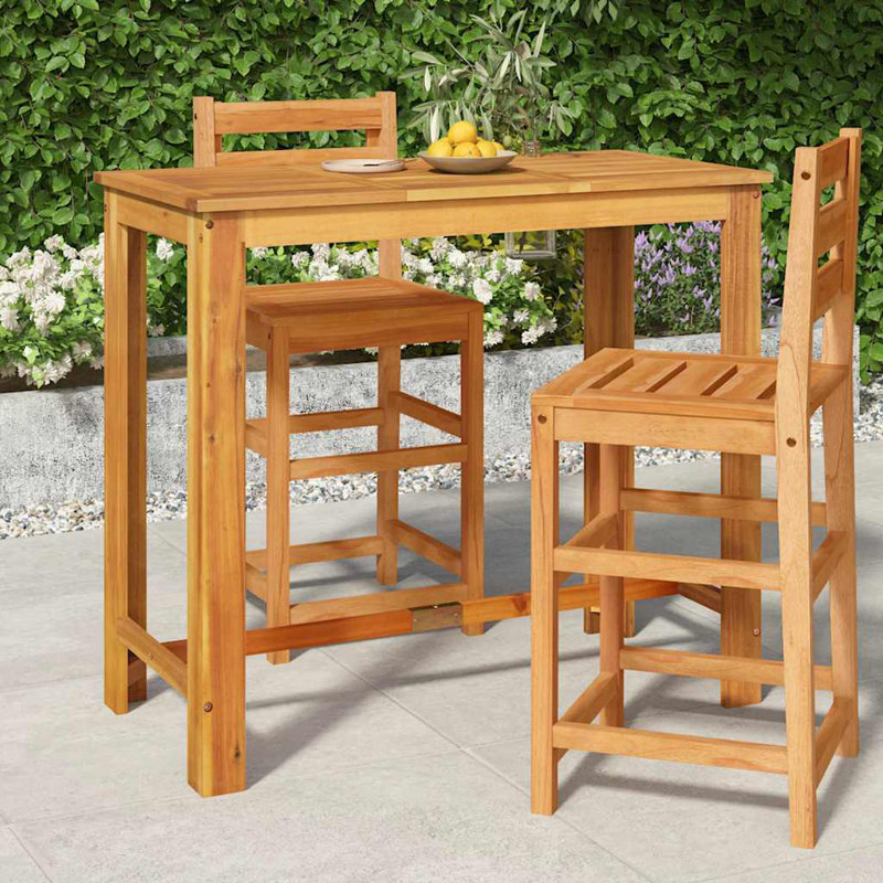 Mobilier de salle à manger d'extérieur en bois d'acacia massif 47,2 x 23,6 x 41,3 po