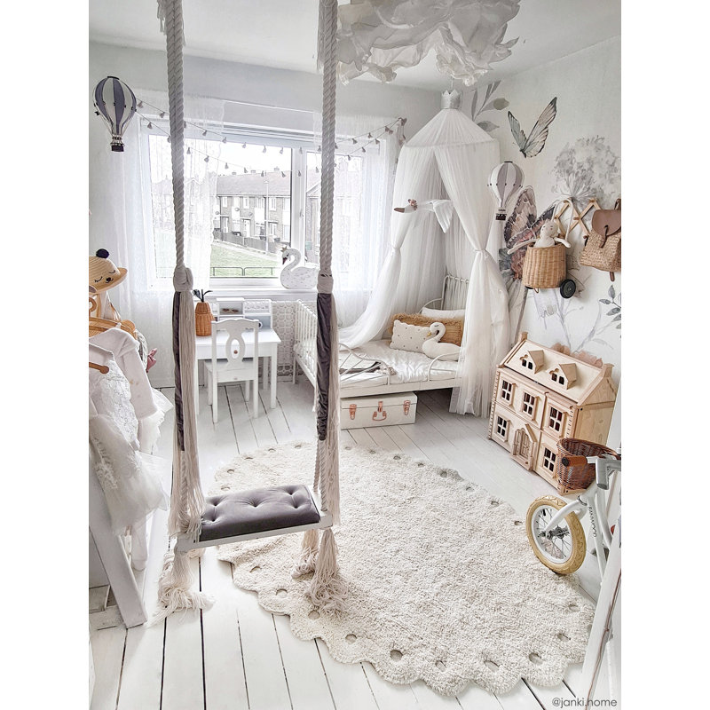 Washable Oval Rug Pine Cone Ivory