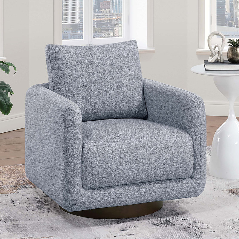 Chaise de salon moderne pivotante rembourrée 1pc, Gris