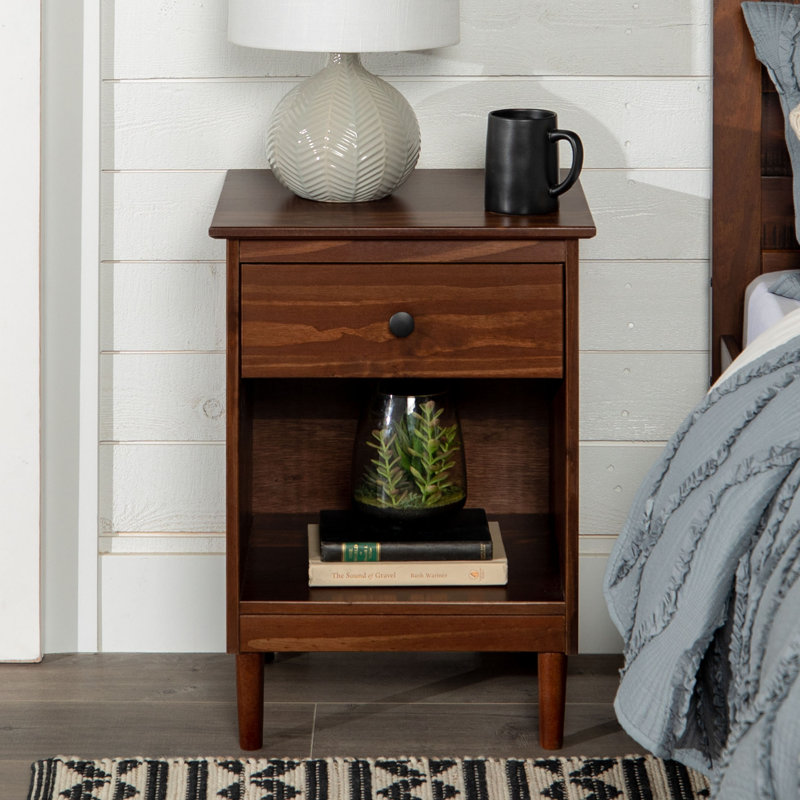 Decimus 46cm W Bedside Table, Walnut