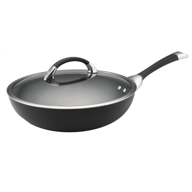Circulon Symmetry 12" Black Hard-Anodized Nonstick Pan with Lid