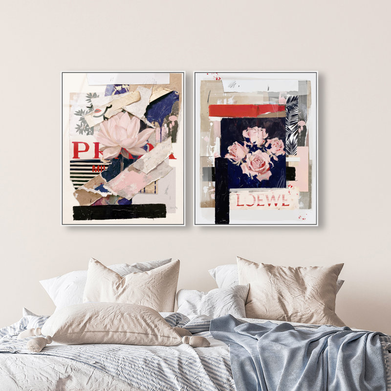 Milano Collage Set Set by Oliver Gal, 31"H x 37"W, White Floater Frame