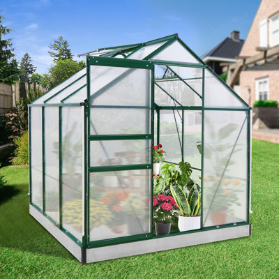 Serres 6 x 6 pi pour l'extérieur, serre en polycarbonate avec panneaux en PC, serres pour l'extérieur pour la cour, le jardin et les loisirs