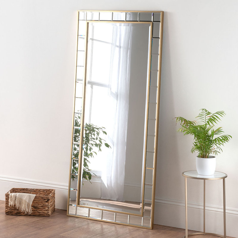 Adre Flat Wall Mirror, Silver/Gold