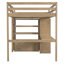 Lit mezzanine en bois avec garde-robe intégré-839359755