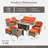 Emanuell 7 - Person Wicker Outdoor Conversation Set, Patio Sofa Set with Fire Pit and Cushions-1017280614