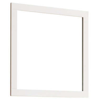 32-Inch Square Bathroom Mirror, Elegant Matte Finish And Reflection