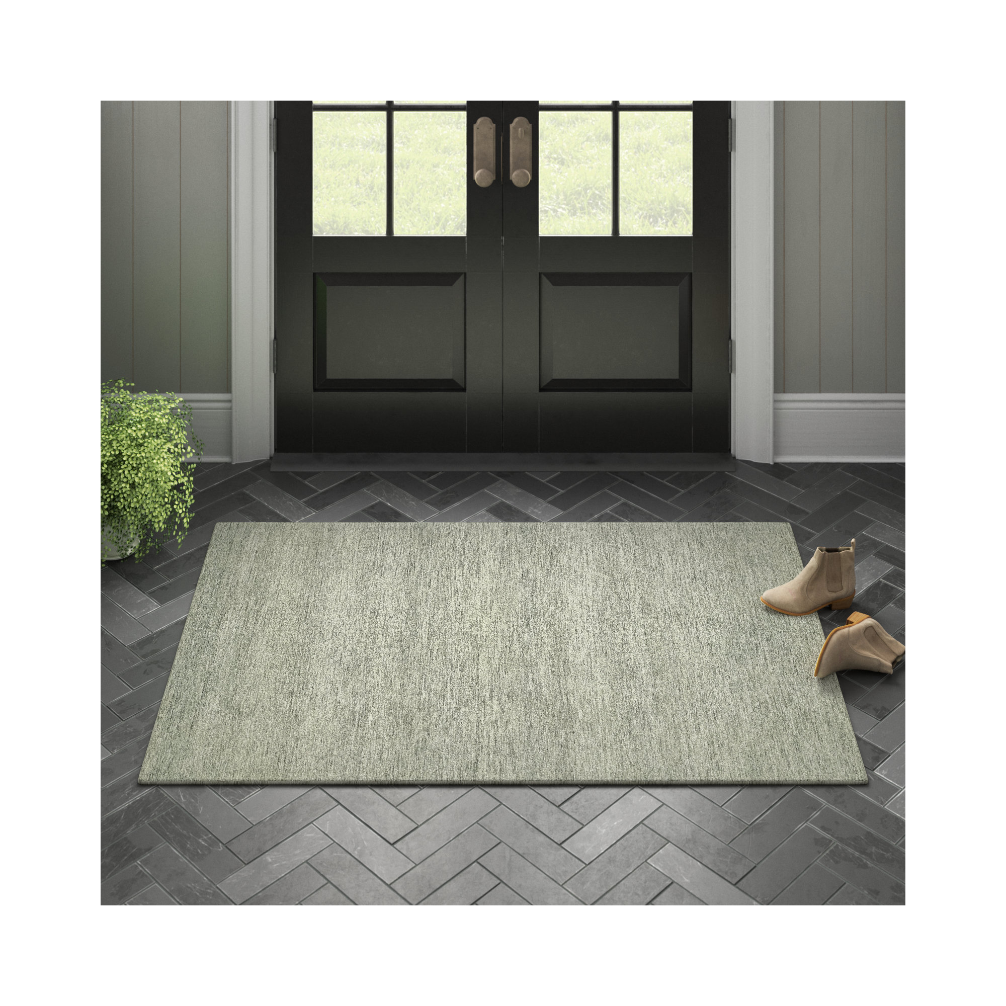 Isiah Handmade Wool Rug, Rectangle 3'6" x 5'6"
