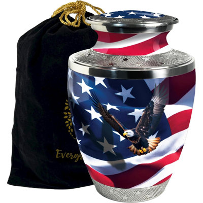 Drapeau américain Drapeau américain Urne pour cendres Urne pour cendres pour adultes Urne mâle et femelle pour restes pour enterrement, décoration et enterrement