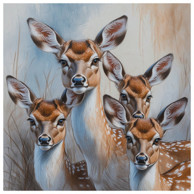 Group Of Deer Illustration Wall Tapestry - Deer Wall Decor