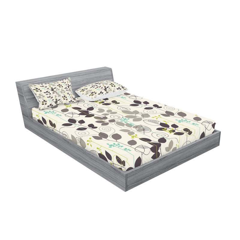 Drap-housse à motif floral Ambesonne, Ensemble de draps pour très grand lit californien
