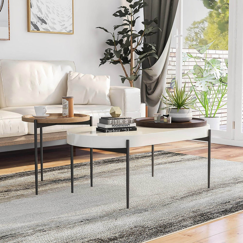 Talbotton 2-Piece Nesting Tables, Natural tone