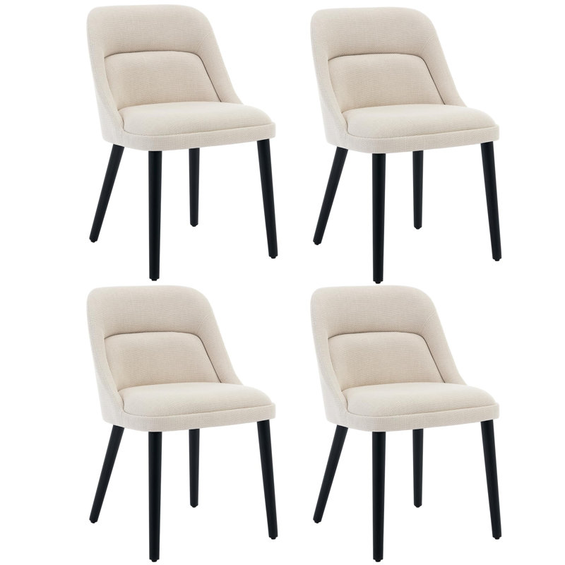 Side Chair in Beige, 4