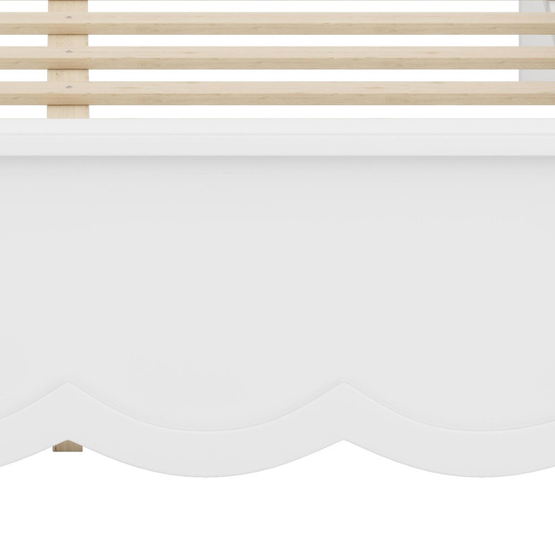 Lit plateforme minimaliste en bois avec structure de tête de lit attachée