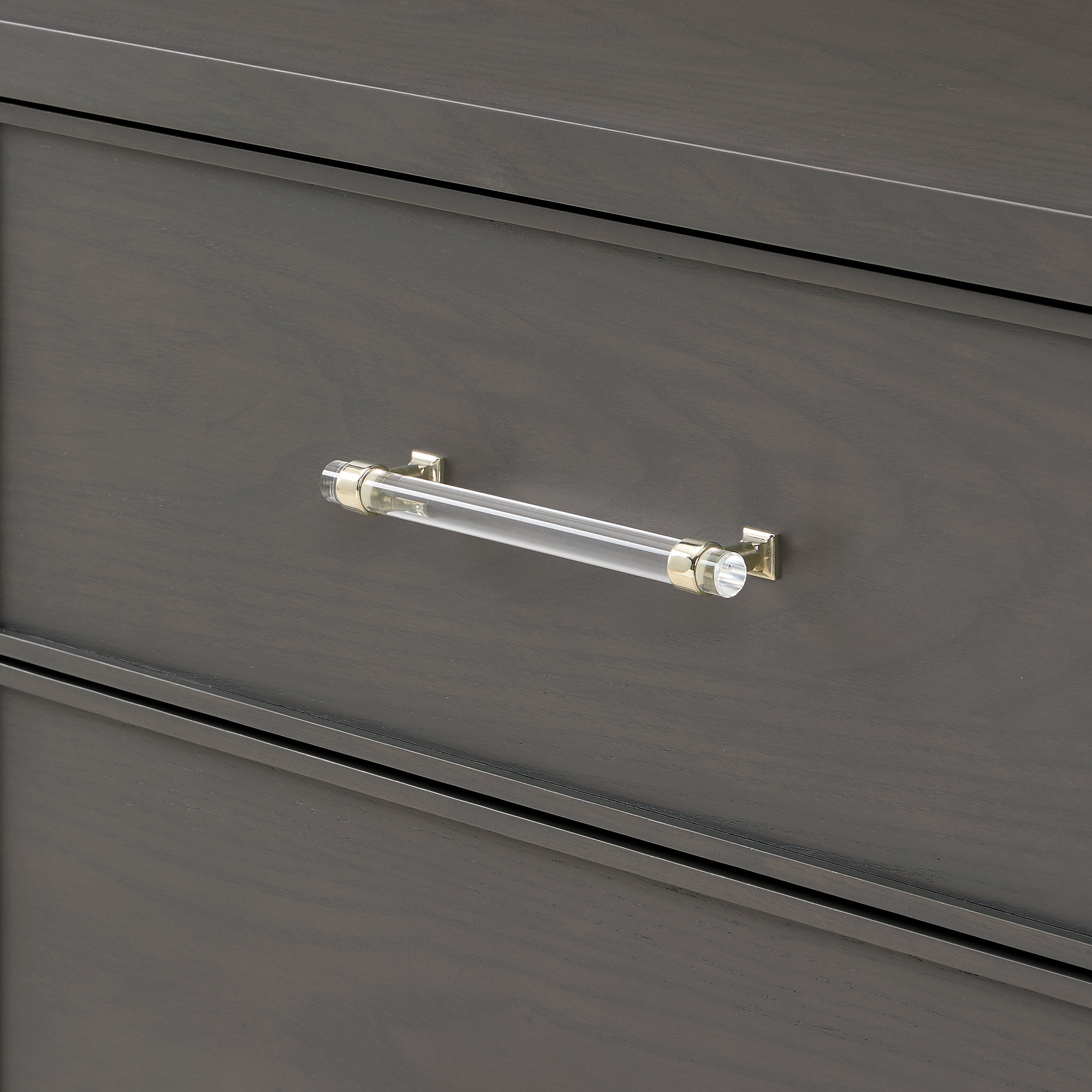 Vienna 6 Drawer Dresser, Darkwash Ash With Acrylic