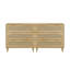 Ensemble de 2 armoires de rangement 3 tiroirs en rotin avec panneaux de fibres à finition chêne et façades en rotin naturel