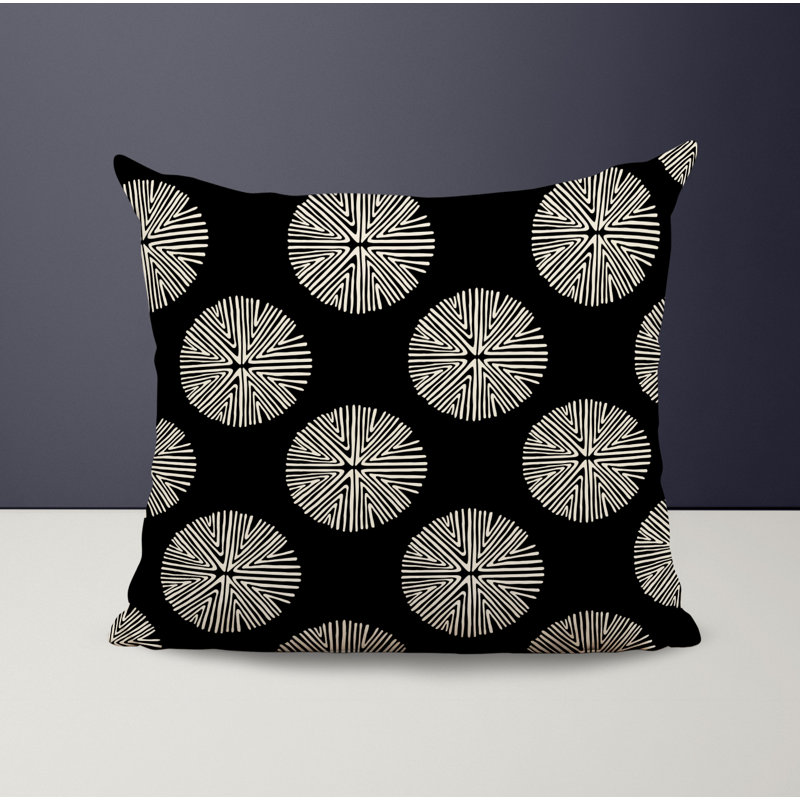 Housse et insert de coussin décoratif en polyester, L 15 po x H 15 po, Noir