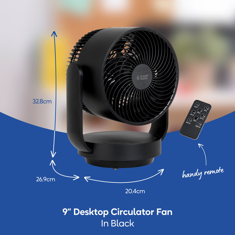 Russell Hobbs® RHDCF1001B 9” Desktop Circulator Fan in Black, Black