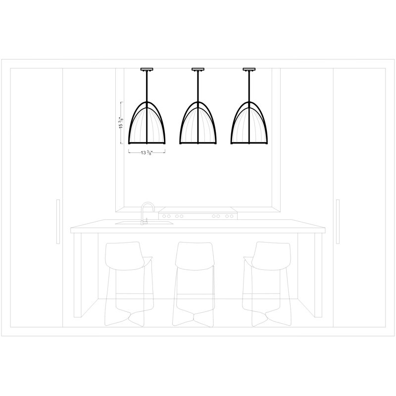 Norman 1 - Light Pendant, 83" H x 13.375" W x 13.375" D, Bronze/Ash