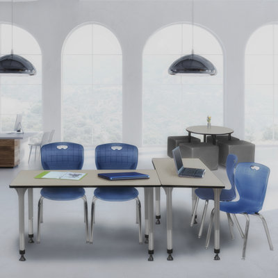 Romig Kee Adjustable Height Rectangle 2-Student Activity Table & Chair Set