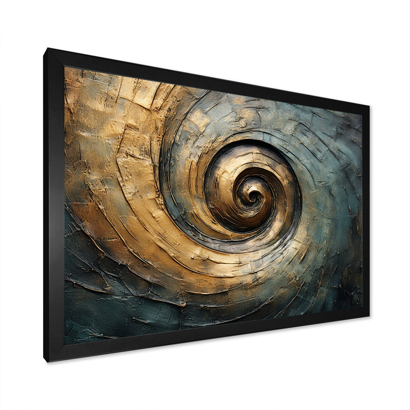 Dahir - Abstract Spirals, art mural, Impression noire sur toile encadrée, H 30 po x l 40 po x P 1,5 po