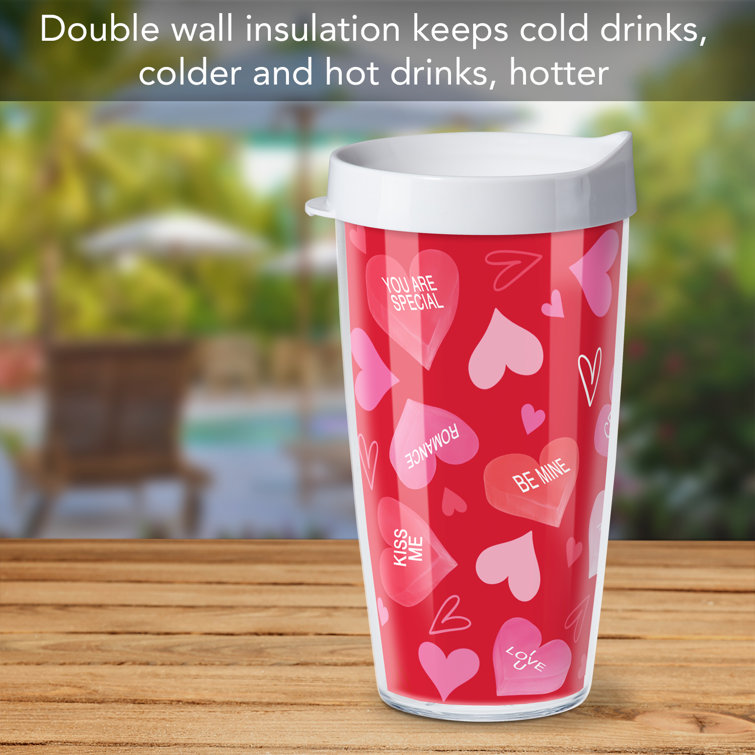 Counterart Hugs & Kisses Insulated Plastic Travel Tumbler with Lid 16 oz, Size: One Size