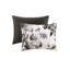 Édredon pour lit double / grand ultra doux à motif floral noir et blanc, 2 taies décoratives, coussins décoratifs, impression pleine grandeur lavable à la machine avec tissu, décoratif