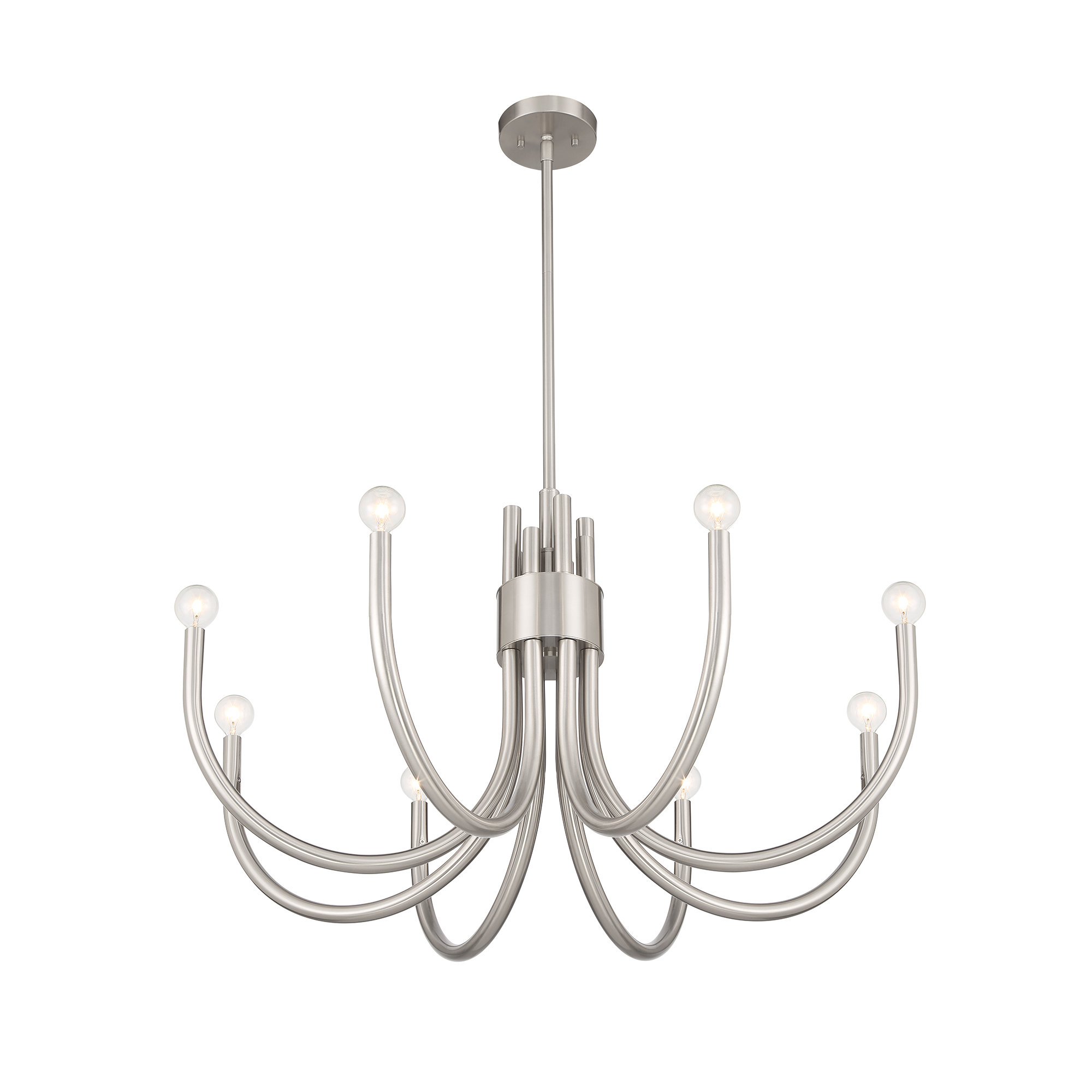 Sorrento 8-Light Chandelier, Satin Nickel