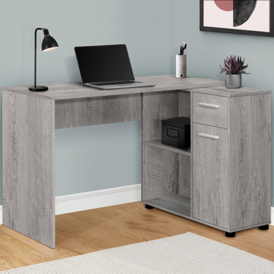 Bureau d'ordinateur, bureau personnel, coin, tiroirs de rangement, L 46 po, forme en L, travail, ordinateur portable, stratifié, contemporain, moderne (bureau)