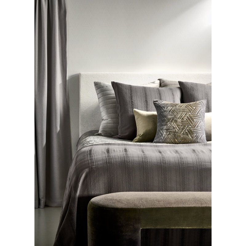Staccato Modern & Contemporary Cotton Blend Hand Woven Striped Coverlet, King Coverlet