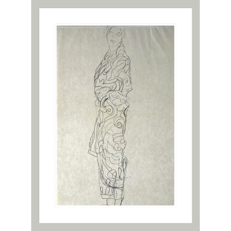 «Woman In a Kimono» par Gustav Klimt, impression giclée encadrée, 29.5" H x 21.53" W