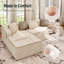 Modern Padded Plush Corduroy Cloud Corner Sofa With L-shaped Chaise And Deep Seating, No Assembly Required, For Living Room Office Apartment -1360407993