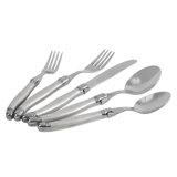 French Home Laguiole 20 Piece Stainless Steel Flatware Set, Service for 4, Chocolate Brown