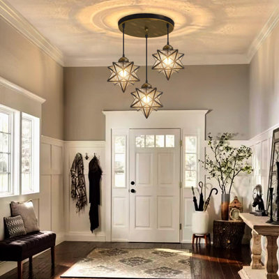 3-light Glam Chandelier With Glass Star