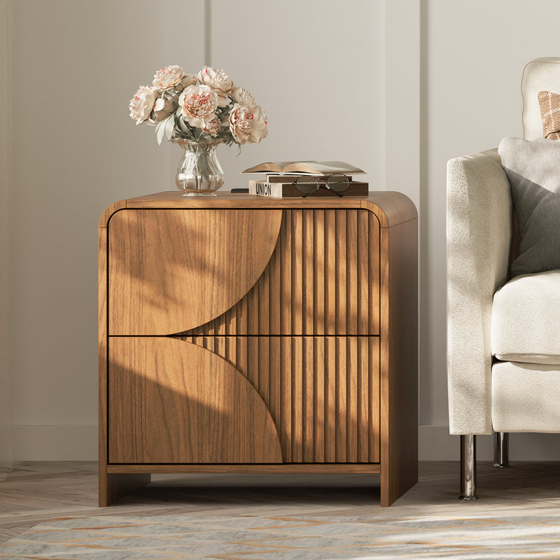 Valerica Nightstand with Charging Station, Walnut