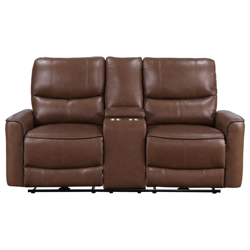 Heritage Design - Askari Upholstered Power Reclining Loveseat Saddle Brown