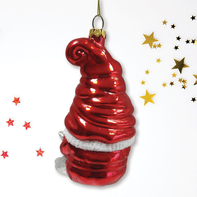 Ornement de Noël en verre vibrant Santa Gnome