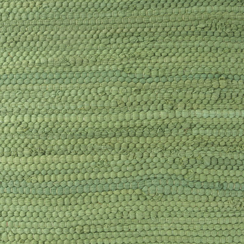 Dillon Transitional Jute Bordered Cotton Handmade Ottoman Pouf, Green