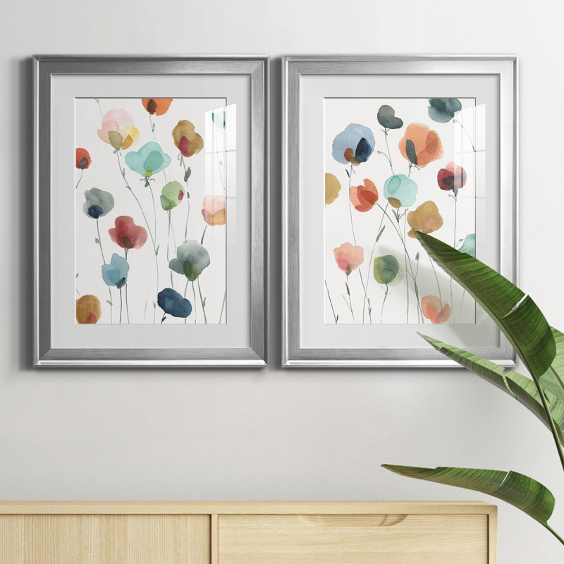 «Lollipop Garden I», ensemble de 2 impressions, Impression encadrée avec passe-partout, H 18,5 po x l 49 po x P 1,5 po