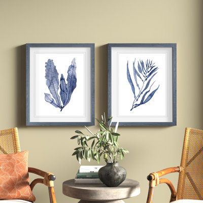 Seaweed Under Water III" - 2-Piece Painting Print Set