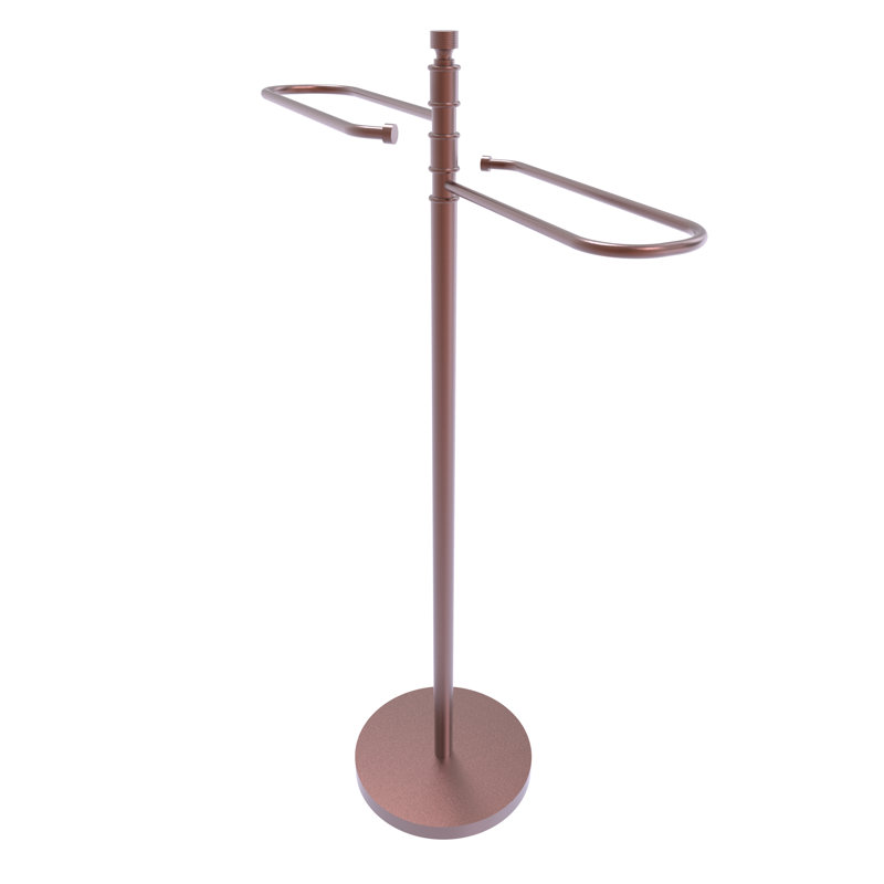 Porte-serviettes sur pied contemporain, Cuivre antique
