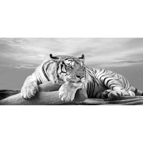 Black And White Tiger Art Print – Unframed Canvas Poster, Modern Animal Wall Decor For Any Room