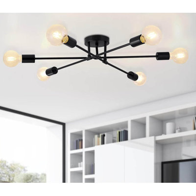 Plafonnier semi-encastré 6 lumières Modern Spoutnik