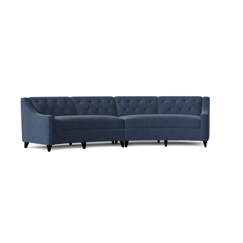 Canapé modulaire de coin symétrique 147 po Charlotte, Denim Key, Noir, Moyenne