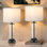 Ensemble de lampes de table 23 po en verre moderne avec contrôle tactile à 3 voies et USB A&C
