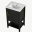 Meuble-lavabo de 20 po avec lavabo, armoire de salle de bain avec porte à fermeture douce, support de rangement et tablette ouverte, noir (ancien SKU: N725P220604B)-897218959