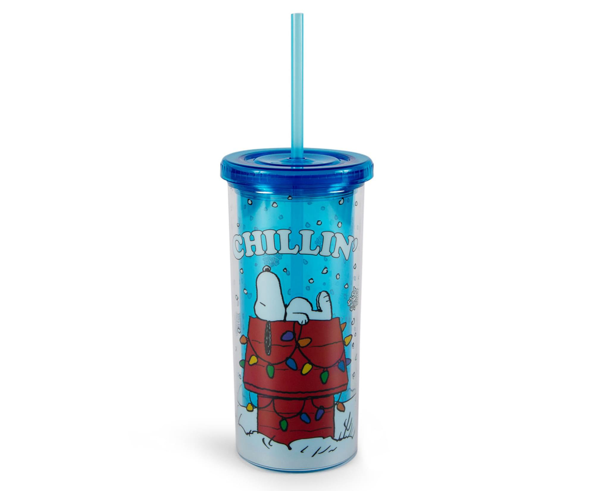 Insulated Acrylic Tumbler with Lid and Straw, 16 oz double walled, twist top