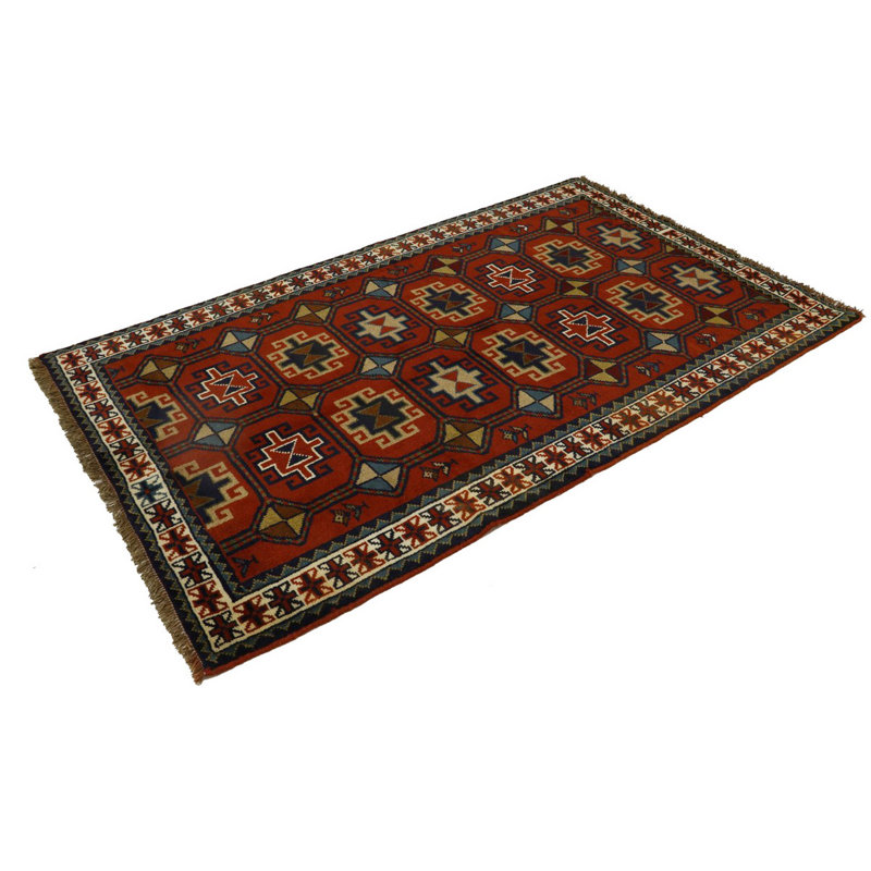 Tapis décoratif en laine noué à la main de conception unique 3 pi 11 po x 6 pi 4 po new age antoinio