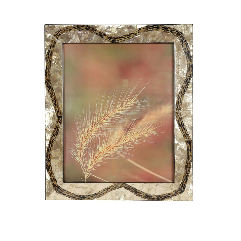Ilyana Gold Ceramic Matte Picture Frame, 4" x 6", Cream/Green